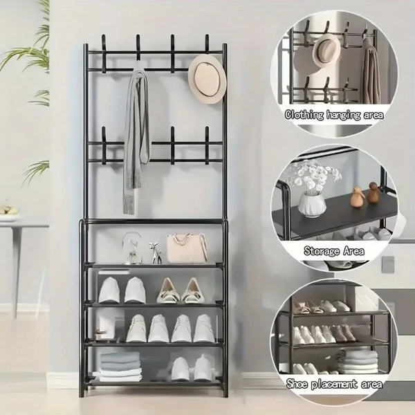 Multi-Layer Clothes & Shoe Organizer Rack