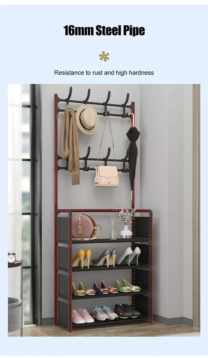 Multi-Layer Clothes & Shoe Organizer Rack