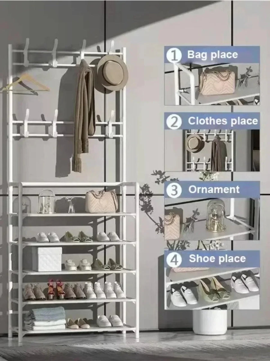 Multi-Layer Clothes & Shoe Organizer Rack