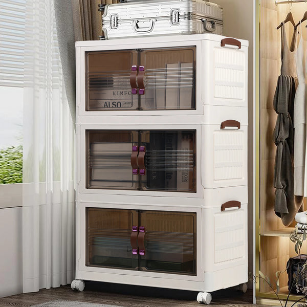 Stackable Storage Cabinet with Wheels