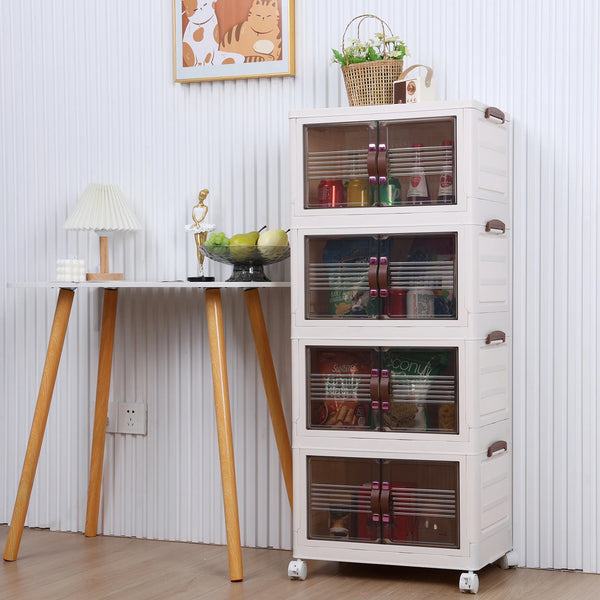 Stackable Storage Cabinet with Wheels