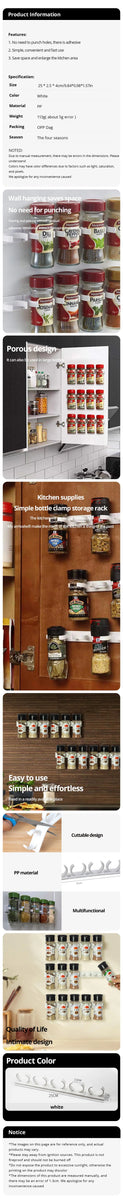 Wall-Mounted Grey Spice Jar Rack