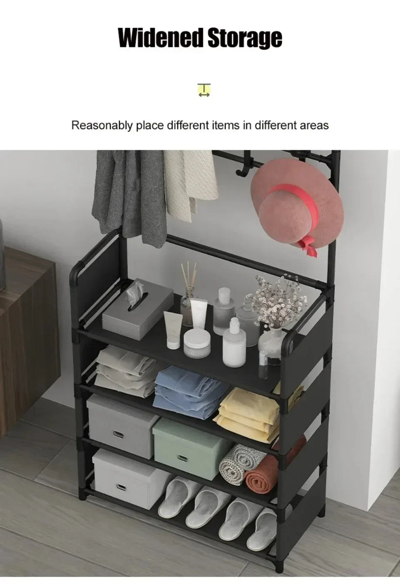 Multi-Layer Clothes & Shoe Organizer Rack