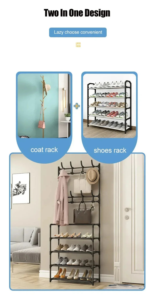 Multi-Layer Clothes & Shoe Organizer Rack