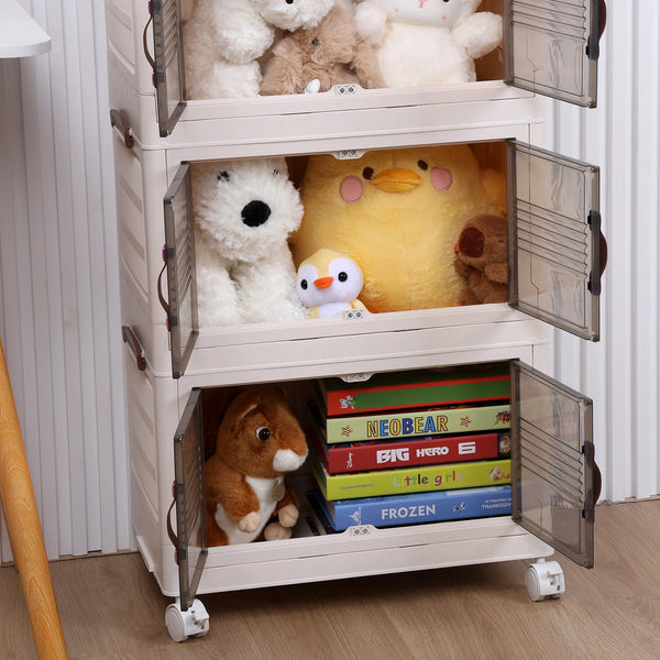 Stackable Storage Cabinet with Wheels