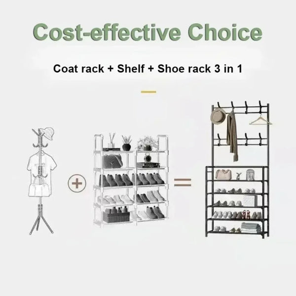 Multi-Layer Clothes & Shoe Organizer Rack