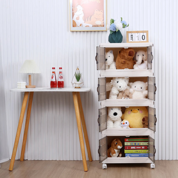 Stackable Storage Cabinet with Wheels