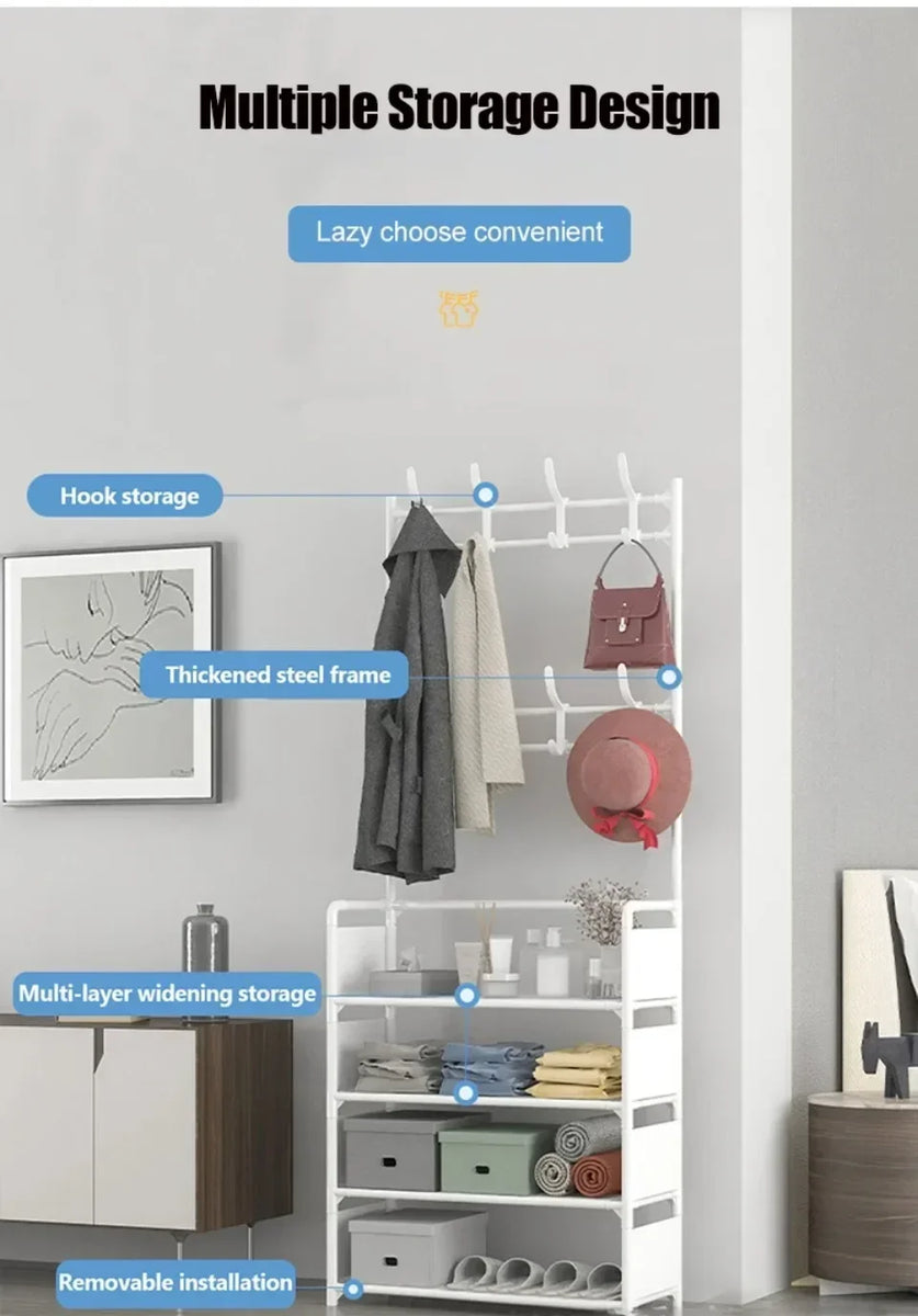 Multi-Layer Clothes & Shoe Organizer Rack